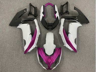 Blanco Brillante & Magenta 2012-2016 Kawasaki Ninja 650R Carenados Moto