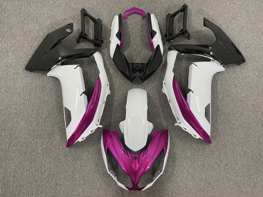 Blanco Brillante & Magenta 2012-2016 Kawasaki Ninja 650R Carenados Moto