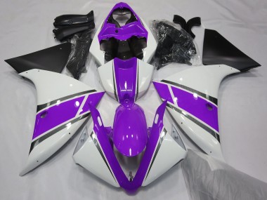 Blanco Brillante & Morado 2009-2011 Yamaha R1 Carenados Moto