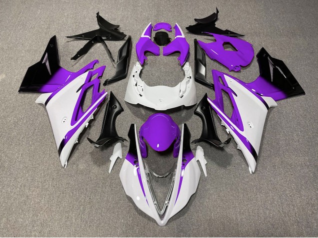 Blanco Brillante & Morado 2013-2016 Triumph Daytona 675 Carenados Moto