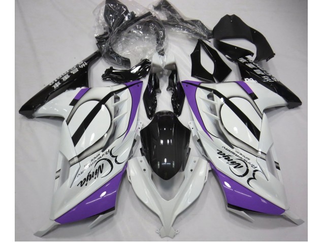 Blanco Brillante & Morado 2013-2018 Kawasaki Ninja 300 Carenados Moto Blanco Brillante & Morado 2013-2018 Kawasaki Ninja 300 Carenados Moto