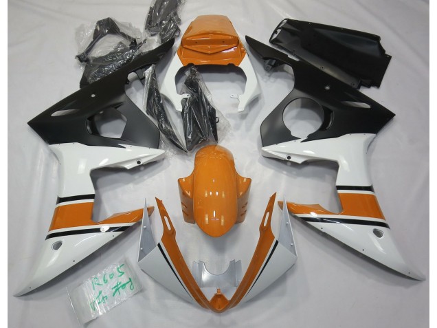 Blanco Brillante & Naranja 2003-2004 Yamaha R6 Carenados Moto Blanco Brillante & Naranja 2003-2004 Yamaha R6 Carenados Moto
