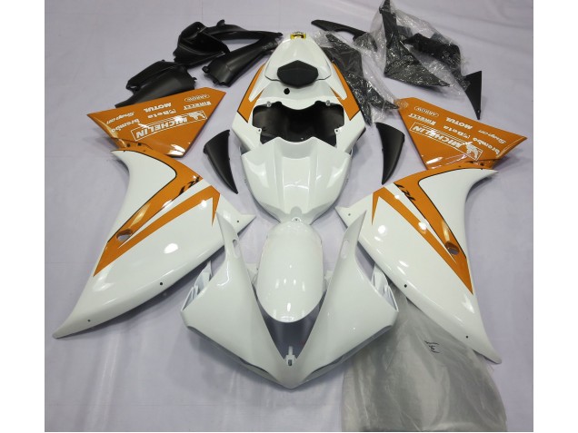 Blanco Brillante & Naranja 2012-2014 Yamaha R1 Carenados Moto Blanco Brillante & Naranja 2012-2014 Yamaha R1 Carenados Moto