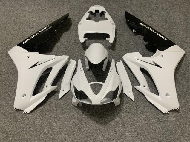 Blanco Brillante & Negro 2006-2008 Triumph Daytona 675 Carenados Moto Blanco Brillante & Negro 2006-2008 Triumph Daytona 675 Carenados Moto