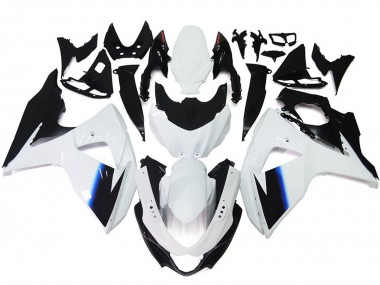 Blanco Brillante & Negro 2009-2016 Suzuki GSXR 1000 Carenados Moto