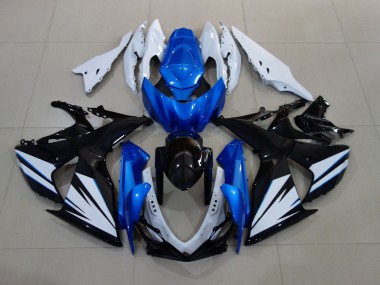 Blanco Brillante & Negro Con Rojo Azul Mate 2009-2016 Suzuki GSXR 1000 Carenados Moto