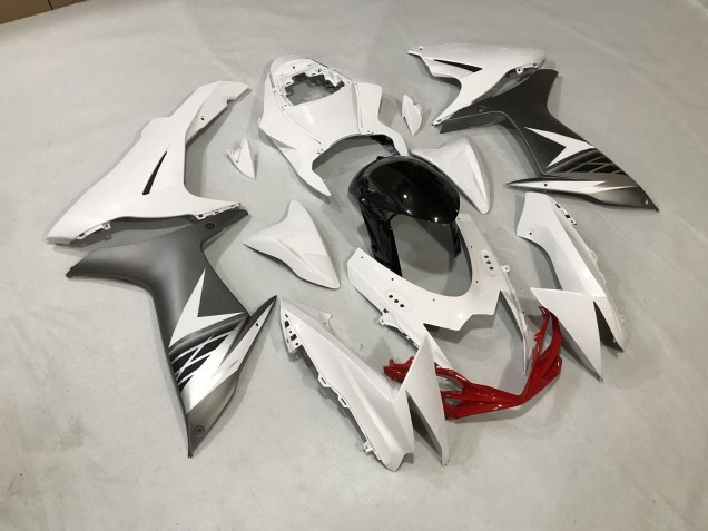Blanco Brillante & Plata Mate 2011-2024 Suzuki GSXR 600-750 Carenados Moto Blanco Brillante & Plata Mate 2011-2024 Suzuki GSXR 600-750 Carenados Moto