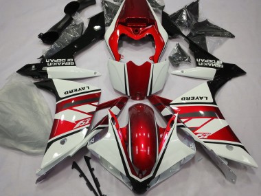 Blanco Brillante & Rojo 2007-2008 Yamaha R1 Carenados Moto