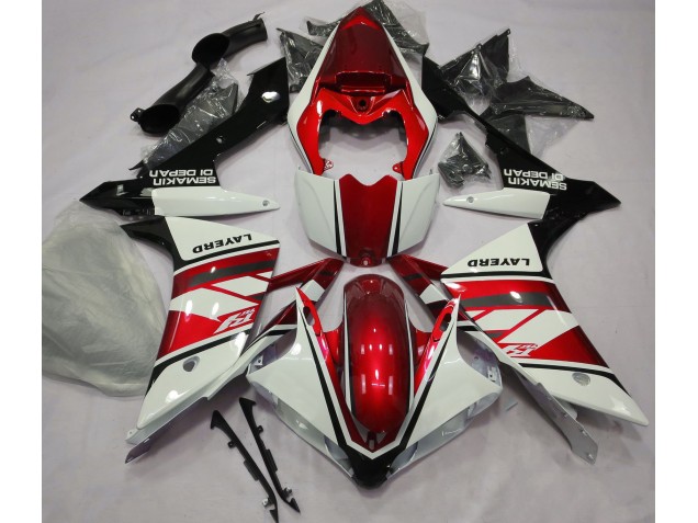 Blanco Brillante & Rojo 2007-2008 Yamaha R1 Carenados Moto Blanco Brillante & Rojo 2007-2008 Yamaha R1 Carenados Moto