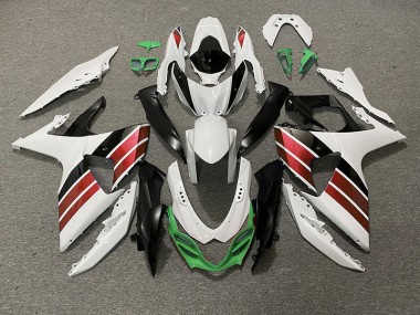 Blanco Brillante Rojo Negro & Verde 2009-2016 Suzuki GSXR 1000 Carenados Moto