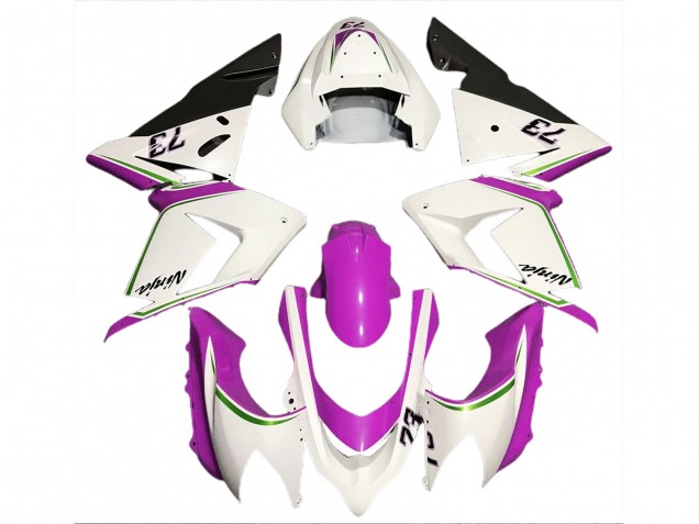 Blanco Brillante & Rosa 2004-2005 Kawasaki ZX10R Carenados Moto Blanco Brillante & Rosa 2004-2005 Kawasaki ZX10R Carenados Moto