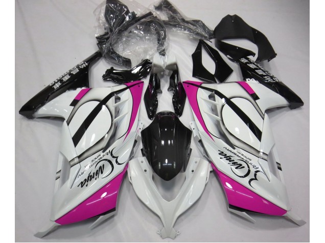 Blanco Brillante & Rosa 2013-2018 Kawasaki Ninja 300 Carenados Moto Blanco Brillante & Rosa 2013-2018 Kawasaki Ninja 300 Carenados Moto