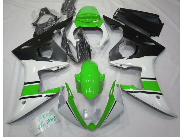 Blanco Brillante & Verde 2003-2004 Yamaha R6 Carenados Moto Blanco Brillante & Verde 2003-2004 Yamaha R6 Carenados Moto