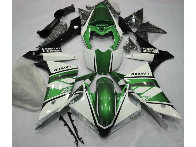 Blanco Brillante & Verde 2007-2008 Yamaha R1 Carenados Moto Blanco Brillante & Verde 2007-2008 Yamaha R1 Carenados Moto