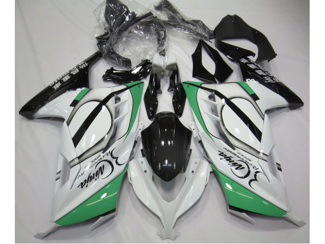 Blanco Brillante & Verde 2013-2018 Kawasaki Ninja 300 Carenados Moto Blanco Brillante & Verde 2013-2018 Kawasaki Ninja 300 Carenados Moto
