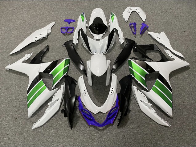 Blanco Brillante Verde Negro & Morado 2009-2016 Suzuki GSXR 1000 Carenados Moto Blanco Brillante Verde Negro & Morado 2009-2016 Suzuki GSXR 1000 Carenados Moto