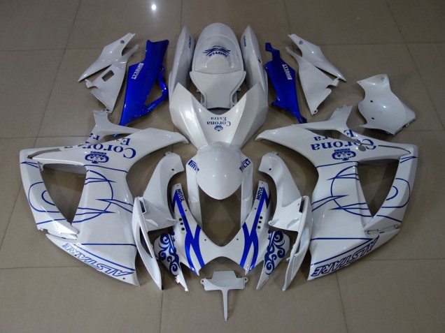 Blanco Corona 2006-2007 Suzuki GSXR 600-750 Carenados Moto Blanco Corona 2006-2007 Suzuki GSXR 600-750 Carenados Moto