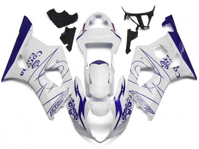 Blanco Corona Estilo Personalizado 2003-2004 Suzuki GSXR 1000 Carenados Moto Blanco Corona Estilo Personalizado 2003-2004 Suzuki GSXR 1000 Carenados Moto