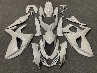 Blanco Liso Brillante 2009-2016 Suzuki GSXR 1000 Carenados Moto
