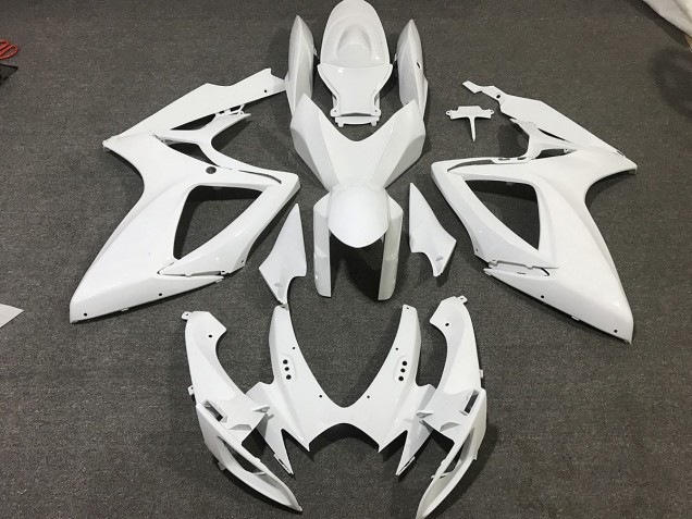 Blanco Mate 2006-2007 Suzuki GSXR 600-750 Carenados Moto Blanco Mate 2006-2007 Suzuki GSXR 600-750 Carenados Moto