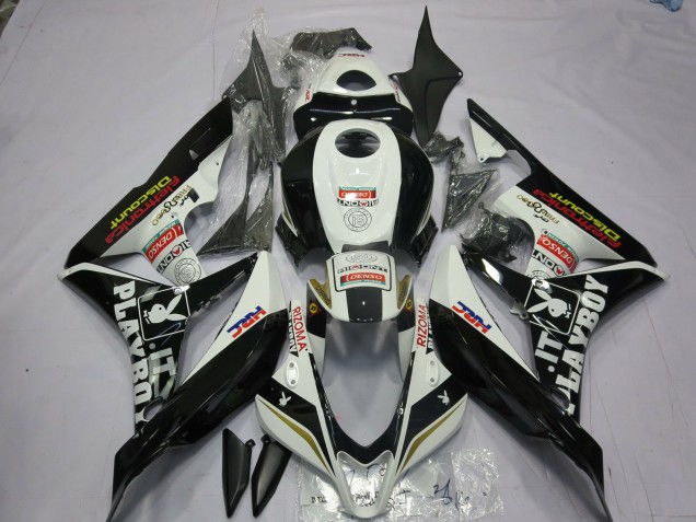 Blanco & Negro Playboy 2007-2008 Honda CBR600RR Carenados Moto Blanco & Negro Playboy 2007-2008 Honda CBR600RR Carenados Moto