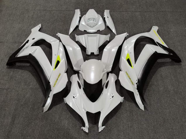 Blanco Perla & Amarillo 2016-2019 Kawasaki ZX10R Carenados Moto Blanco Perla & Amarillo 2016-2019 Kawasaki ZX10R Carenados Moto