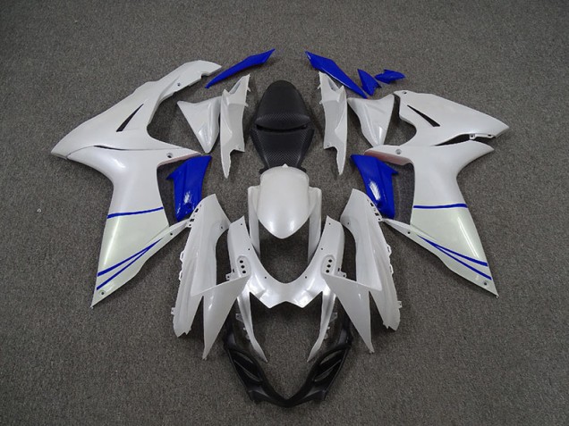 Blanco Perla & Azul Oscuro 2011-2024 Suzuki GSXR 600-750 Carenados Moto Blanco Perla & Azul Oscuro 2011-2024 Suzuki GSXR 600-750 Carenados Moto