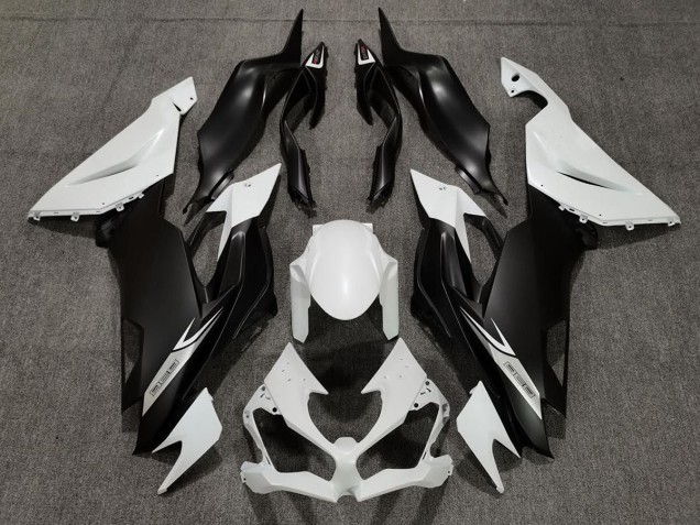Blanco Perla Mate & Negro 2019-2023 Kawasaki ZX6R Carenados Moto Blanco Perla Mate & Negro 2019-2023 Kawasaki ZX6R Carenados Moto