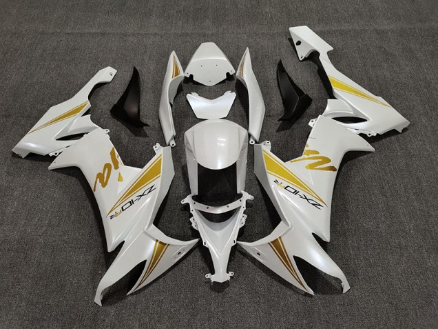 Blanco Perla & Oro 2008-2010 Kawasaki ZX10R Carenados Moto Blanco Perla & Oro 2008-2010 Kawasaki ZX10R Carenados Moto