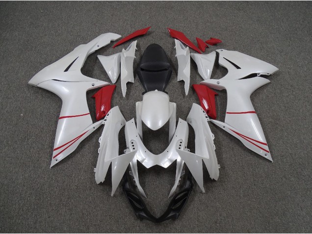 Blanco Perla & Rojo 2011-2024 Suzuki GSXR 600-750 Carenados Moto Blanco Perla & Rojo 2011-2024 Suzuki GSXR 600-750 Carenados Moto