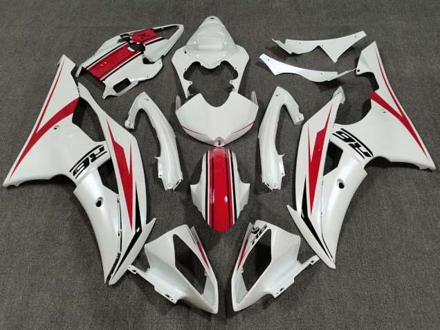 Blanco Perla & Rojo Brillante 2008-2016 Yamaha R6 Carenados Moto Blanco Perla & Rojo Brillante 2008-2016 Yamaha R6 Carenados Moto