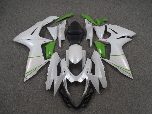 Blanco Perla & Verde 2011-2024 Suzuki GSXR 600-750 Carenados Moto Blanco Perla & Verde 2011-2024 Suzuki GSXR 600-750 Carenados Moto