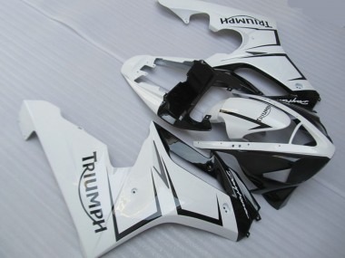 Blanco Plata & Negro 2006-2008 Triumph Daytona 675 Carenados Moto