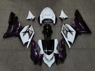 Blanco Púrpura & Negro 2004-2005 Kawasaki ZX10R Carenados Moto