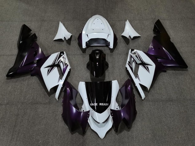 Blanco Púrpura & Negro 2004-2005 Kawasaki ZX10R Carenados Moto Blanco Púrpura & Negro 2004-2005 Kawasaki ZX10R Carenados Moto
