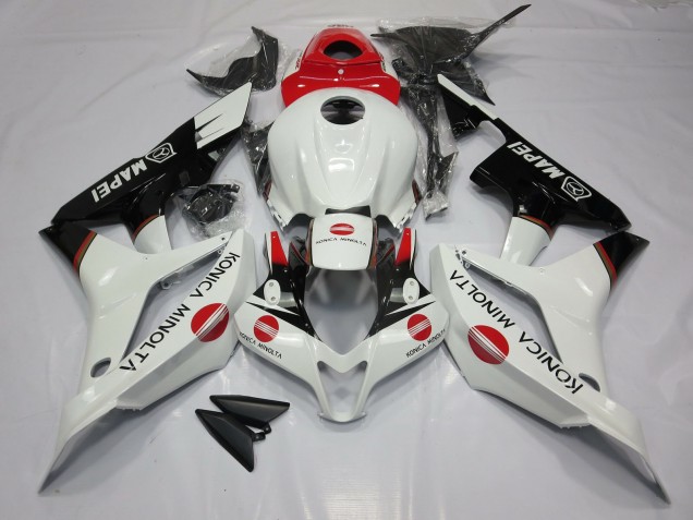 Blanco & Rojo Konica Minolta 2007-2008 Honda CBR600RR Carenados Moto Blanco & Rojo Konica Minolta 2007-2008 Honda CBR600RR Carenados Moto