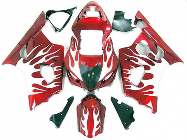 Blanco & Rojo Llama 2003-2004 Suzuki GSXR 1000 Carenados Moto Blanco & Rojo Llama 2003-2004 Suzuki GSXR 1000 Carenados Moto