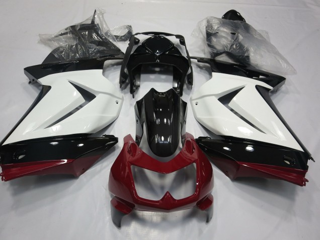 Blanco Rojo & Negro 2008-2012 Kawasaki Ninja 250 Carenados Moto Blanco Rojo & Negro 2008-2012 Kawasaki Ninja 250 Carenados Moto