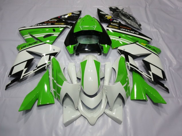 Blanco Verde 2004-2005 Kawasaki ZX10R Carenados Moto Blanco Verde 2004-2005 Kawasaki ZX10R Carenados Moto