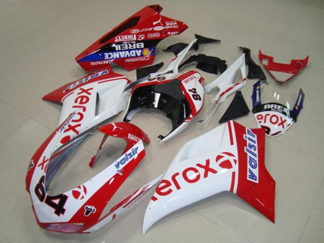 Blanco Xerox 2007-2014 Ducati 848 1098 1198 Carenados Moto Blanco Xerox 2007-2014 Ducati 848 1098 1198 Carenados Moto
