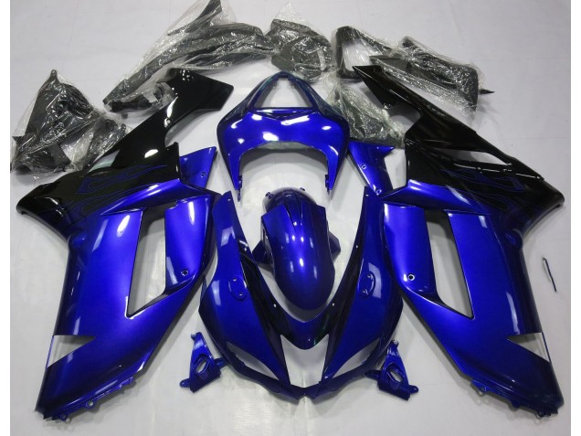 Brillante Azul & Negro 2007-2008 Kawasaki ZX6R Carenados Moto Brillante Azul & Negro 2007-2008 Kawasaki ZX6R Carenados Moto