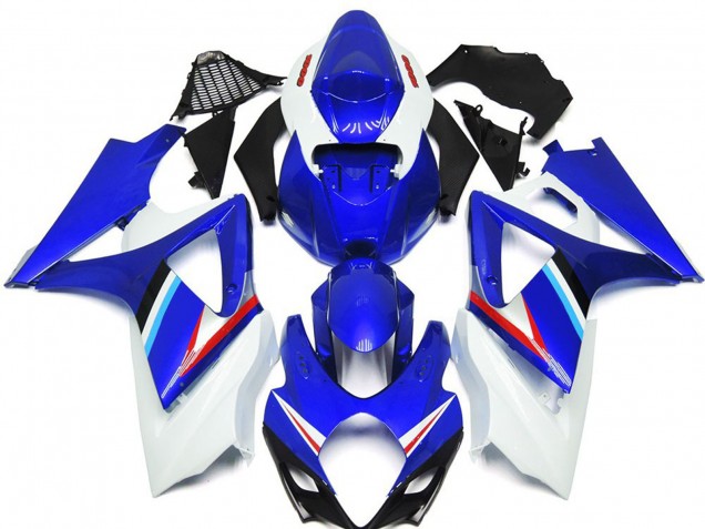 Brillo Azul & Blanco 2007-2008 Suzuki GSXR 1000 Carenados Moto Brillo Azul & Blanco 2007-2008 Suzuki GSXR 1000 Carenados Moto
