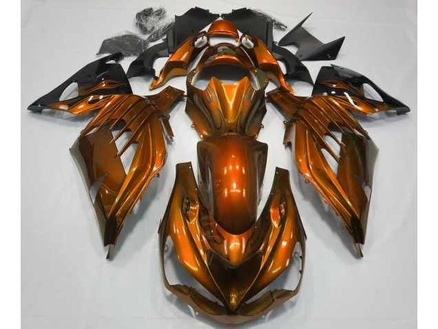 Brillo Naranja Quemado 2012-2021 Kawasaki ZX14R Carenados Moto Brillo Naranja Quemado 2012-2021 Kawasaki ZX14R Carenados Moto