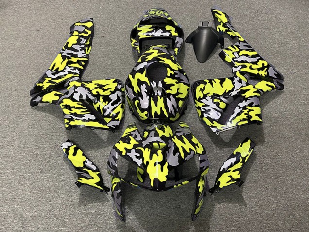 Camuflaje & Amarillo Neón 2005-2006 Honda CBR600RR Carenados Moto Camuflaje & Amarillo Neón 2005-2006 Honda CBR600RR Carenados Moto