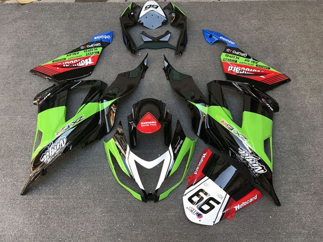 Carreras Estilo Verde 2013-2018 Kawasaki ZX6R Carenados Moto Carreras Estilo Verde 2013-2018 Kawasaki ZX6R Carenados Moto