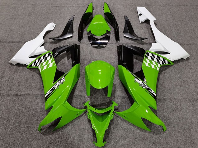Cheq Verde & Blanco 2008-2010 Kawasaki ZX10R Carenados Moto Cheq Verde & Blanco 2008-2010 Kawasaki ZX10R Carenados Moto