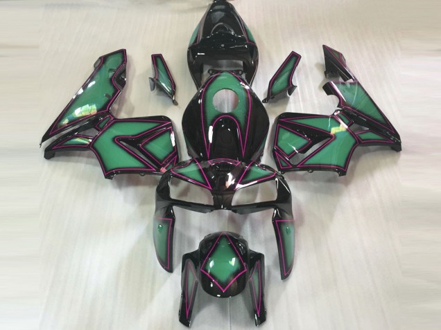 Contorno Verde Esmeralda & Rosa 2005-2006 Honda CBR600RR Carenados Moto Contorno Verde Esmeralda & Rosa 2005-2006 Honda CBR600RR Carenados Moto