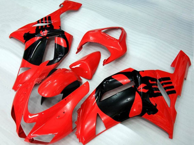 Craneo Rojo 2007-2008 Kawasaki ZX6R Carenados Moto Craneo Rojo 2007-2008 Kawasaki ZX6R Carenados Moto