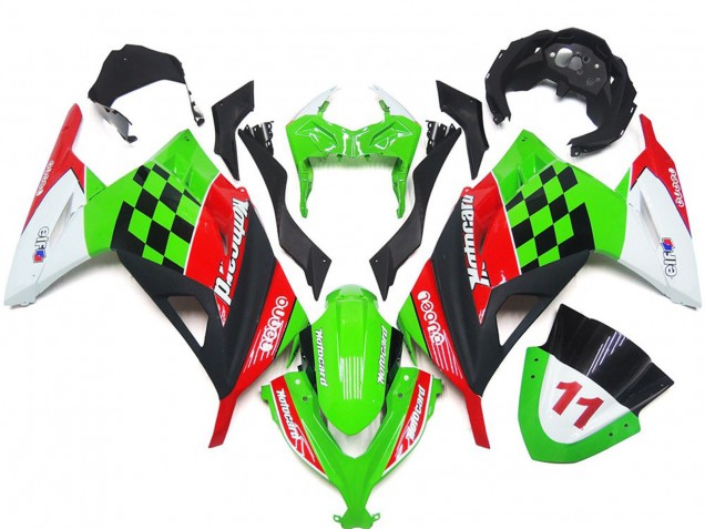 Cuadros Rojos & Negros Brillantes 2013-2018 Kawasaki Ninja 300 Carenados Moto Cuadros Rojos & Negros Brillantes 2013-2018 Kawasaki Ninja 300 Carenados Moto