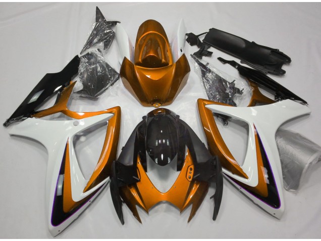 Degradado Naranja & Blanco 2006-2007 Suzuki GSXR 600-750 Carenados Moto Degradado Naranja & Blanco 2006-2007 Suzuki GSXR 600-750 Carenados Moto